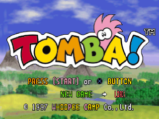 Tomba title screen for Playstation
